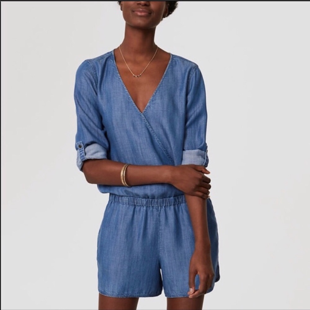 NWOT Loft Chambray Romper